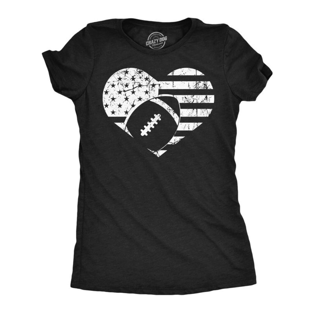 Womens Funny T Shirts Football Flag Fourth Of July Tee For Ladies